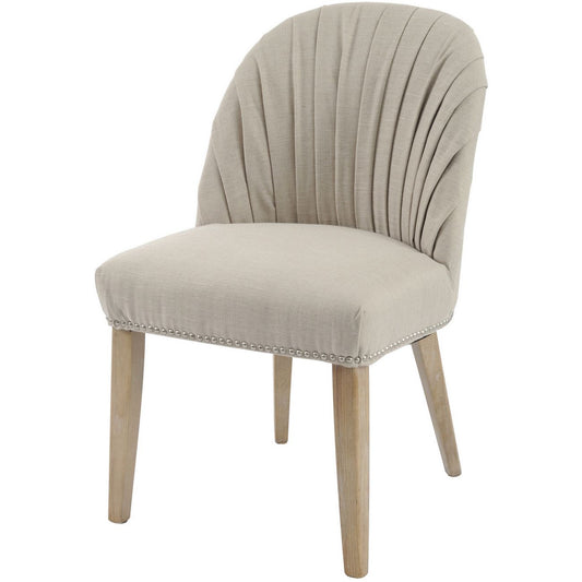 Tenby Natural Pleated Linen Blend Dining Chair