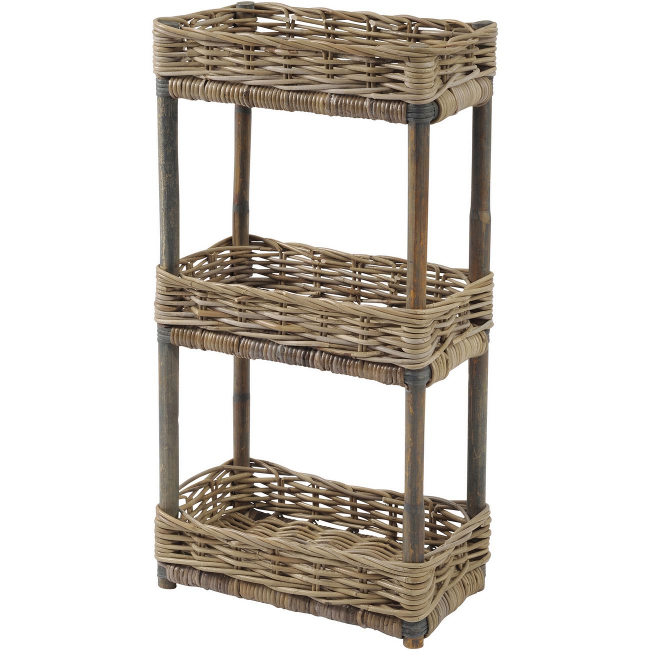 Toba Rattan Three Shelf Storage Unit