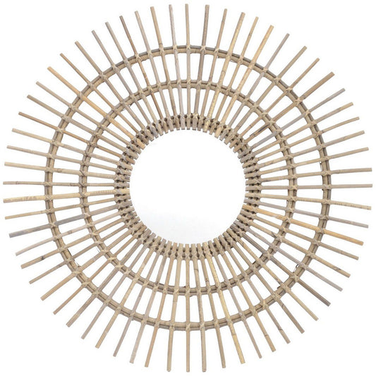 Toba Large Spoke Rattan Mirror