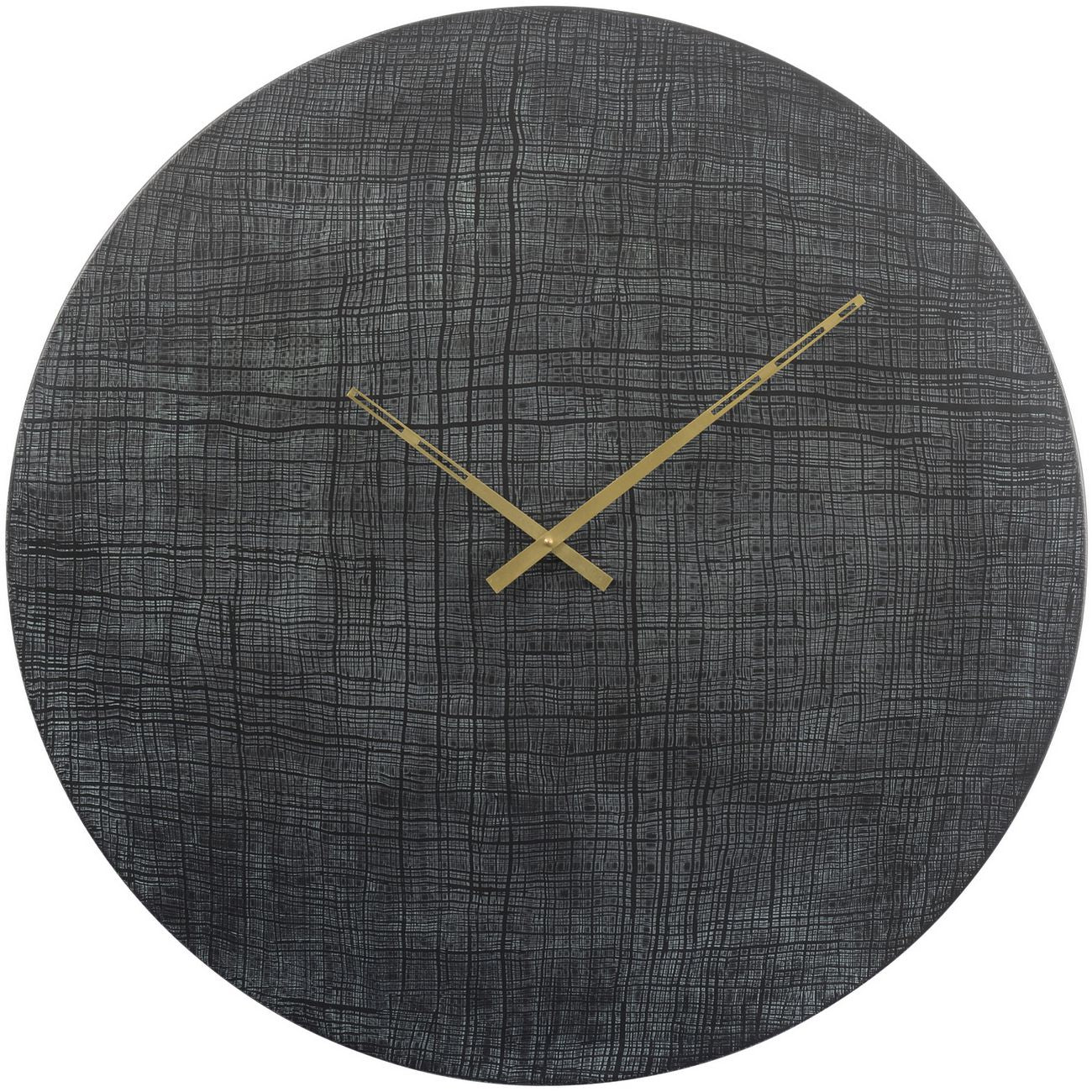 Textured Black And Green Aluminium Wall Clock