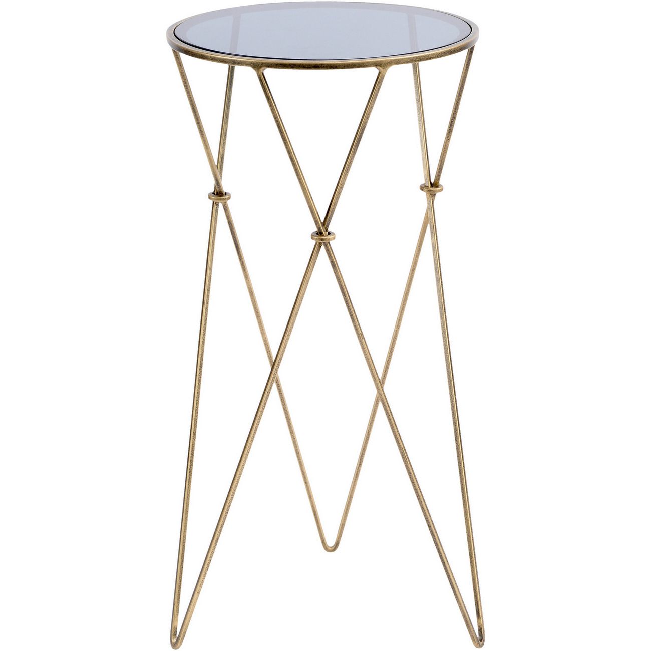 Sassari Antique Gold And Smoke Glass Side Table