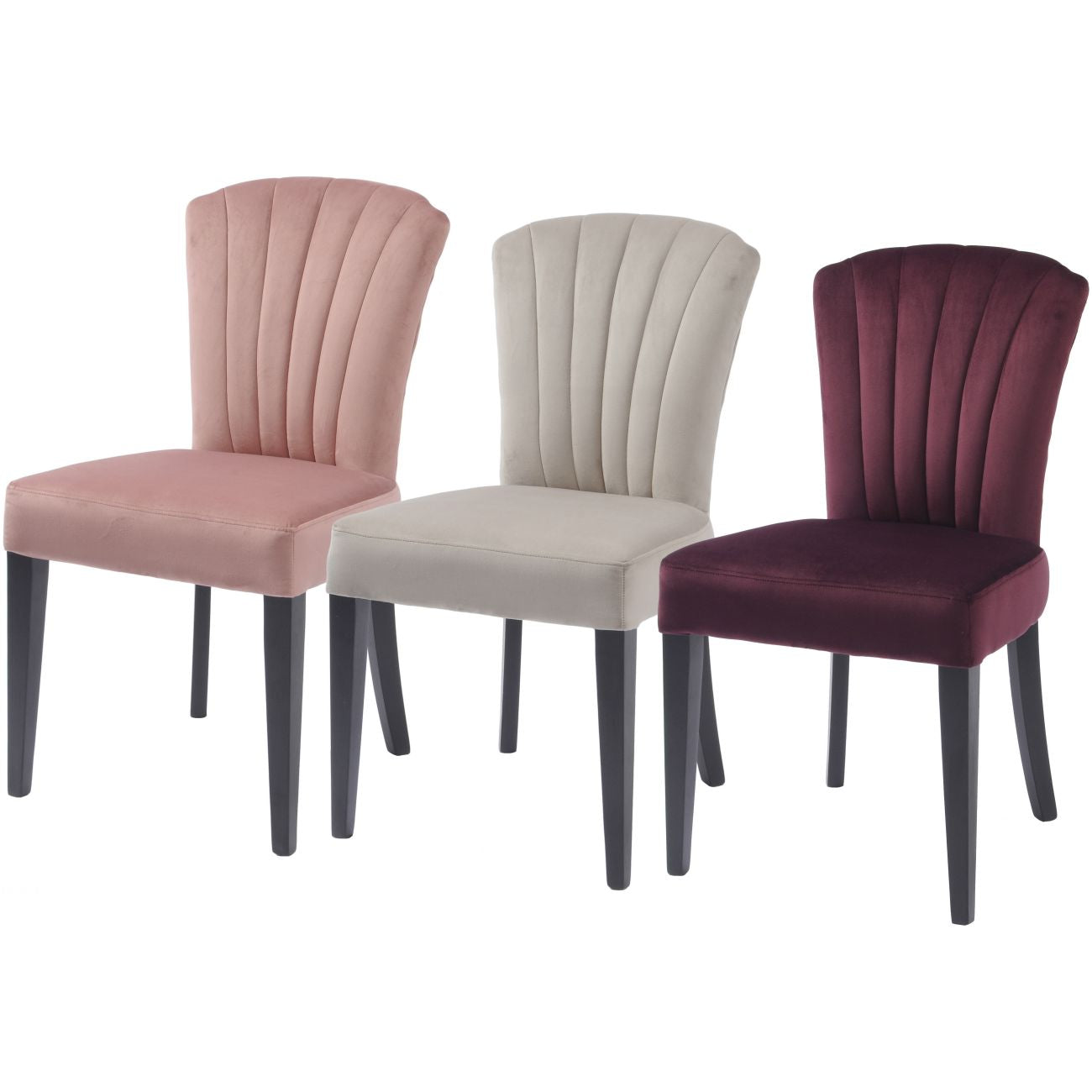 Henley Velvet Shell Upholstered Dining Chair in Plum