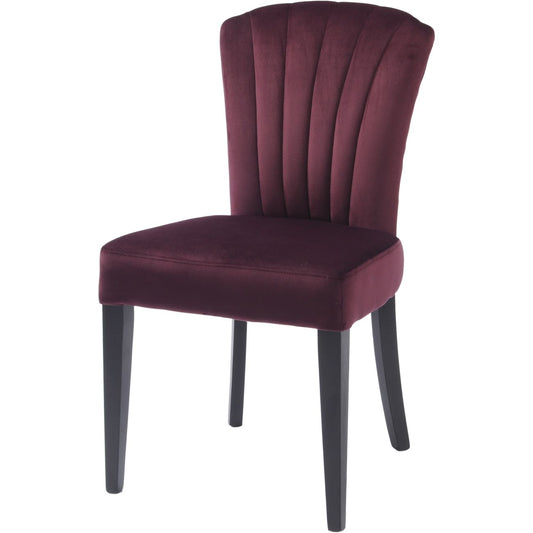 Henley Velvet Shell Upholstered Dining Chair in Plum