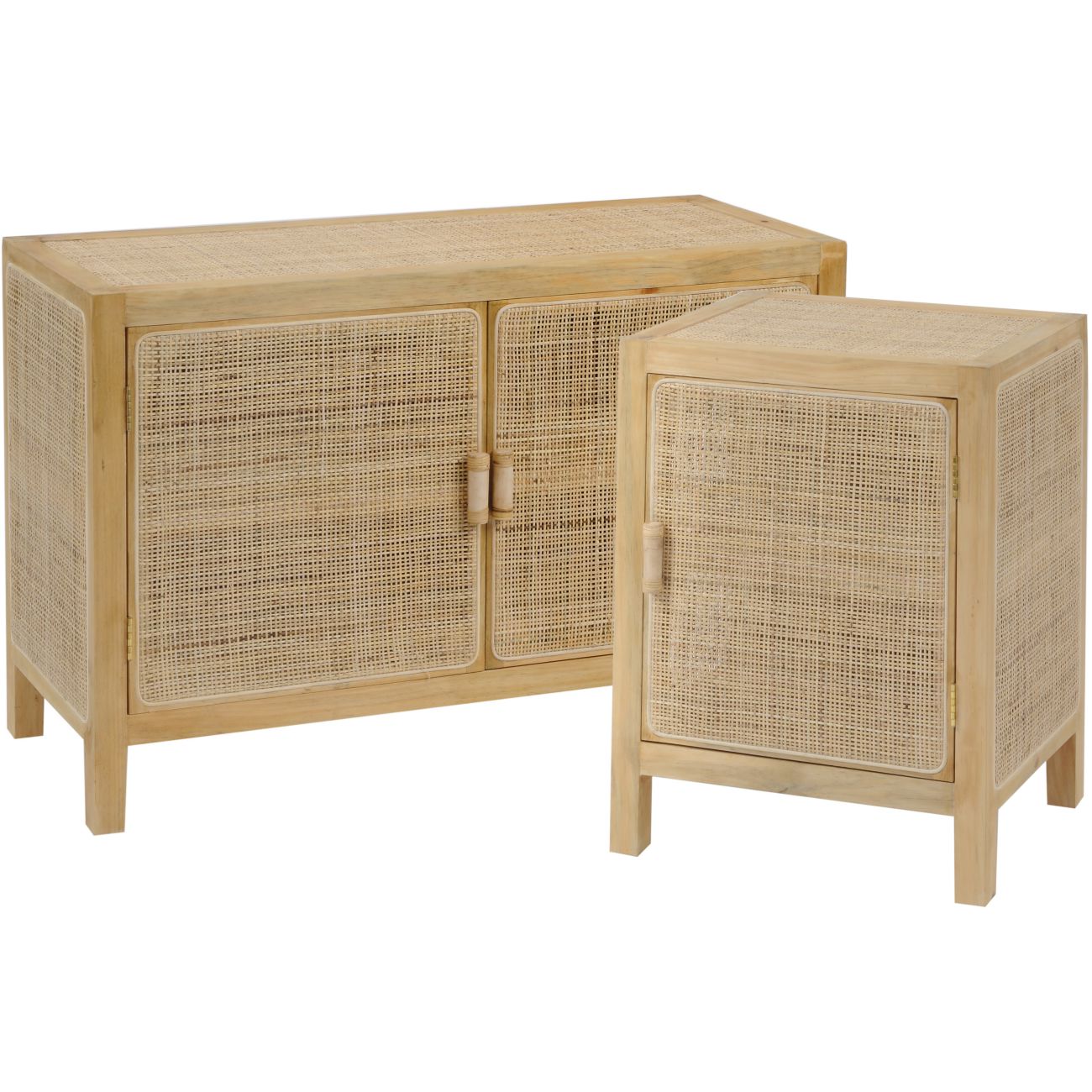 Toba Natural Rattan and Cane Two Door Cabinet