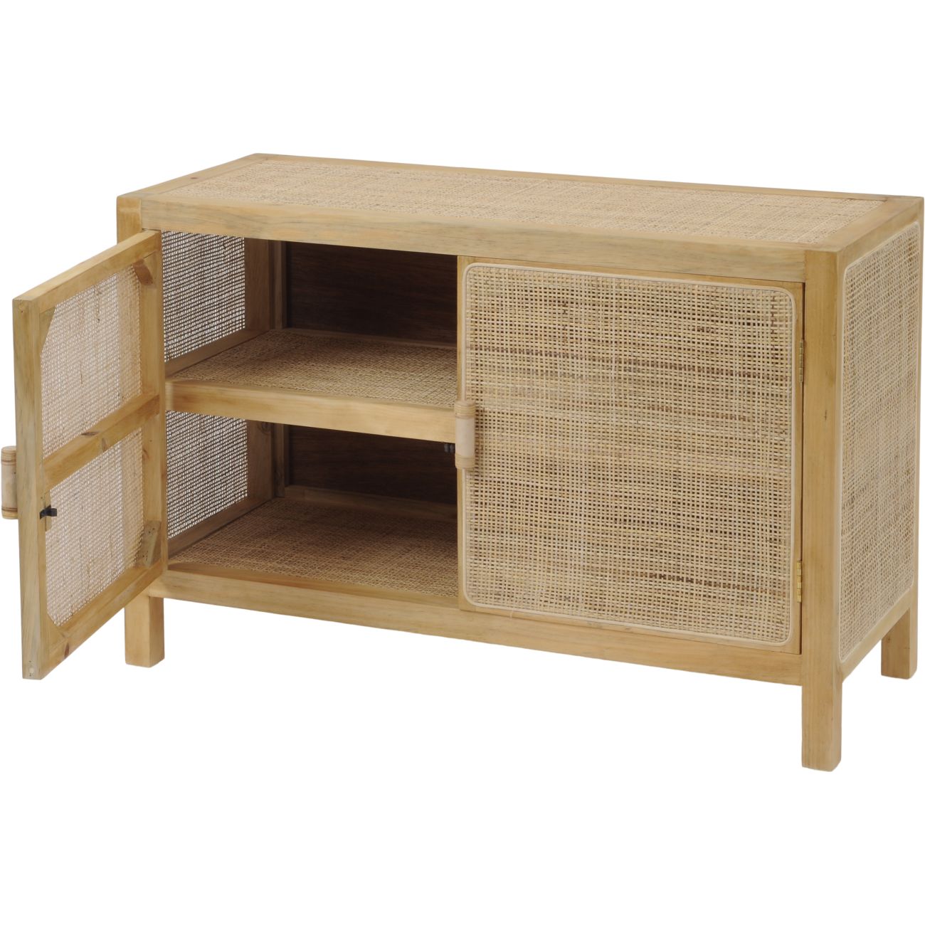 Toba Natural Rattan and Cane Two Door Cabinet