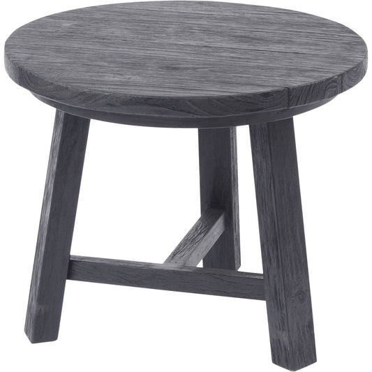 Teak Black Stool with Lacquered Finish