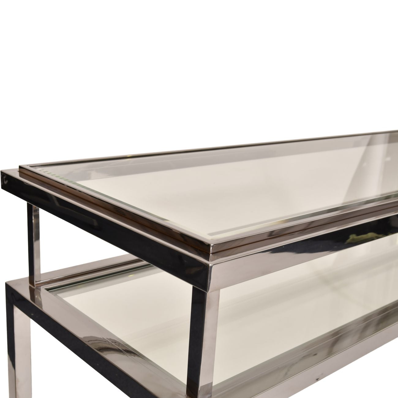 Belgravia Stainless Steel and Glass Console Table 160x45x76cm