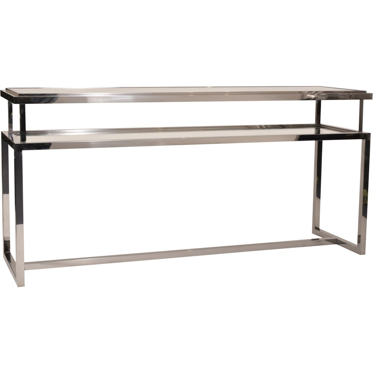 Belgravia Stainless Steel and Glass Console Table 160x45x76cm