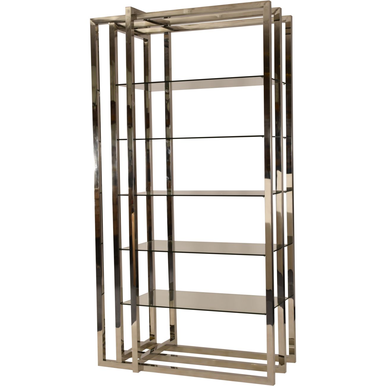 Belgravia Steel and Glass Display Unit 120x60x230cm