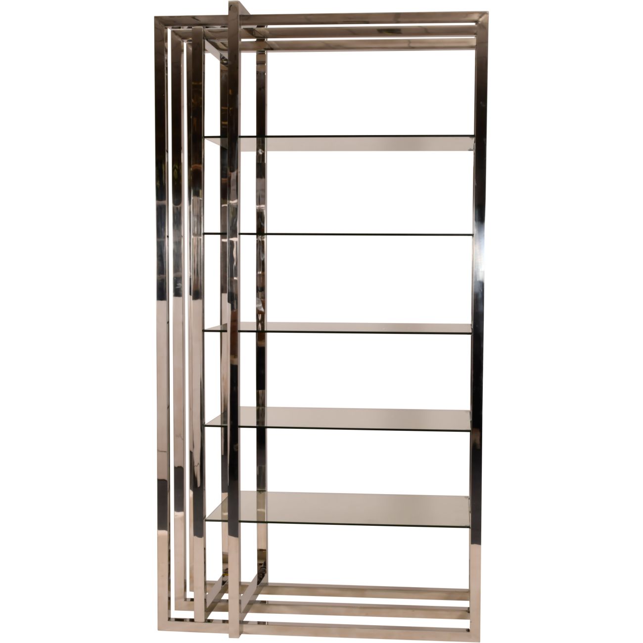 Belgravia Steel and Glass Display Unit 120x60x230cm