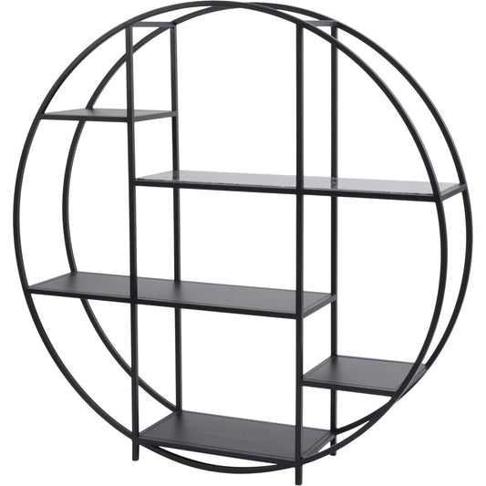 Shoreditch Black Metal and Grey Travisso Circular Shelving Unit