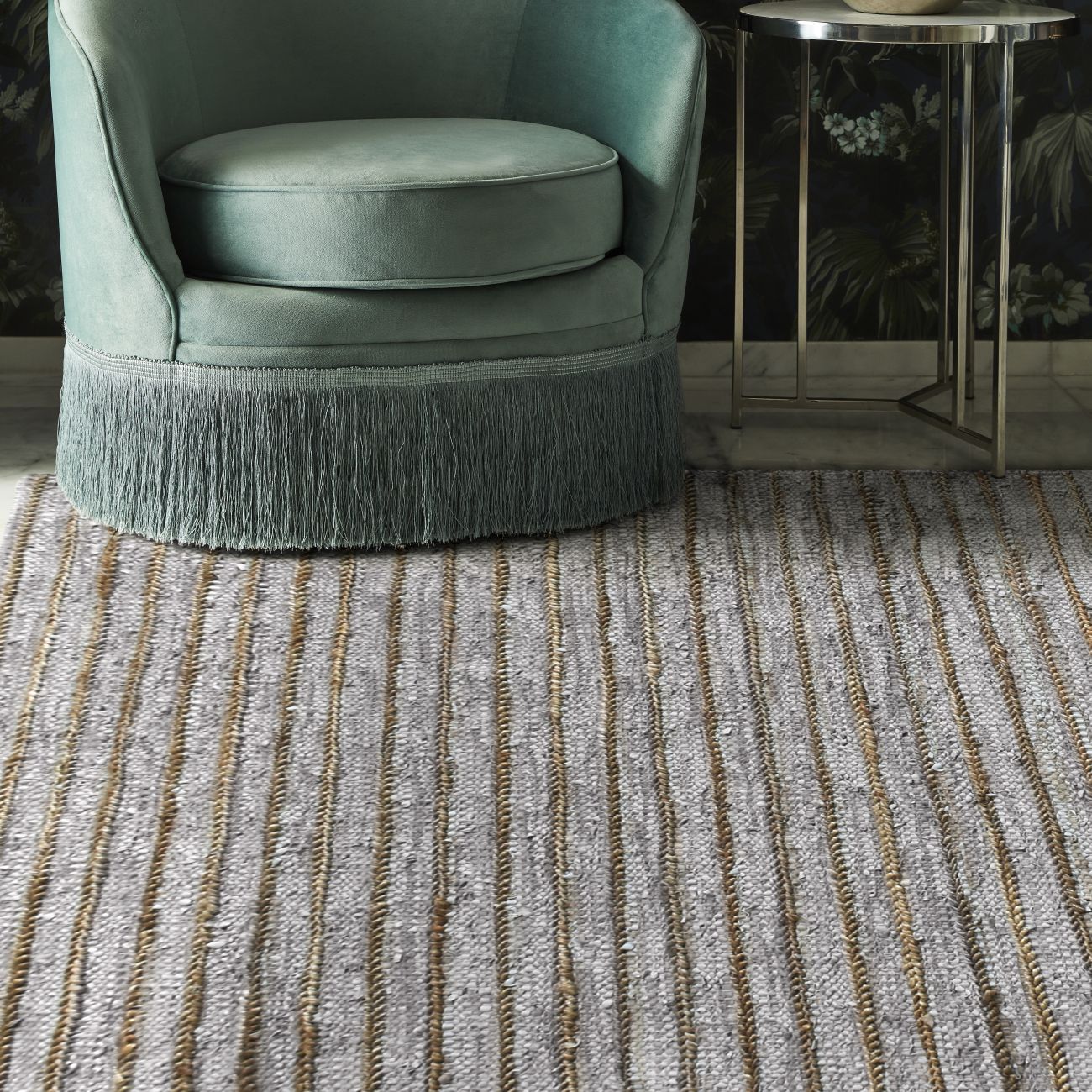 Estella Hand Woven Pit Loom Dark Grey 160x230cm Hemp Rug