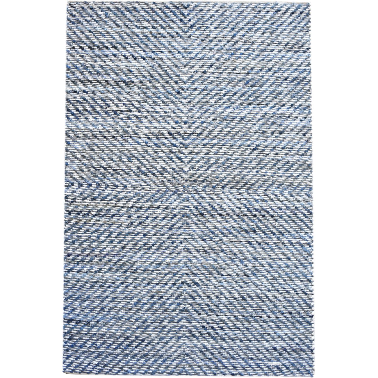 Rodos Hand Woven Pit Loom Blue & Ivory 160x230cm Denim Rug
