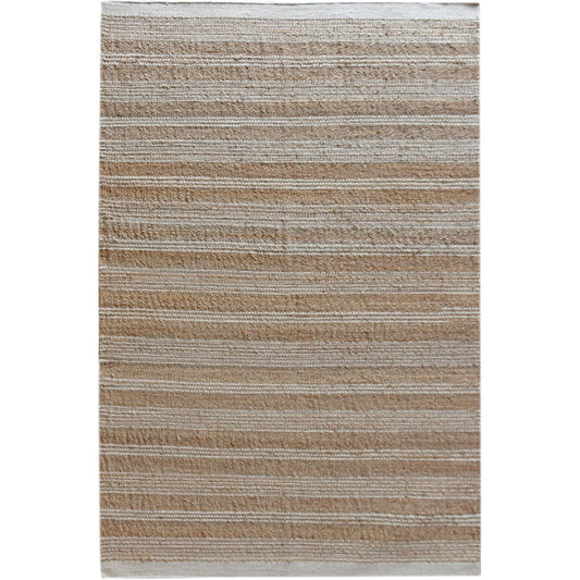Labirt Hand Woven Pit Loom Natural & Ivory 160x230cm Wool Rug