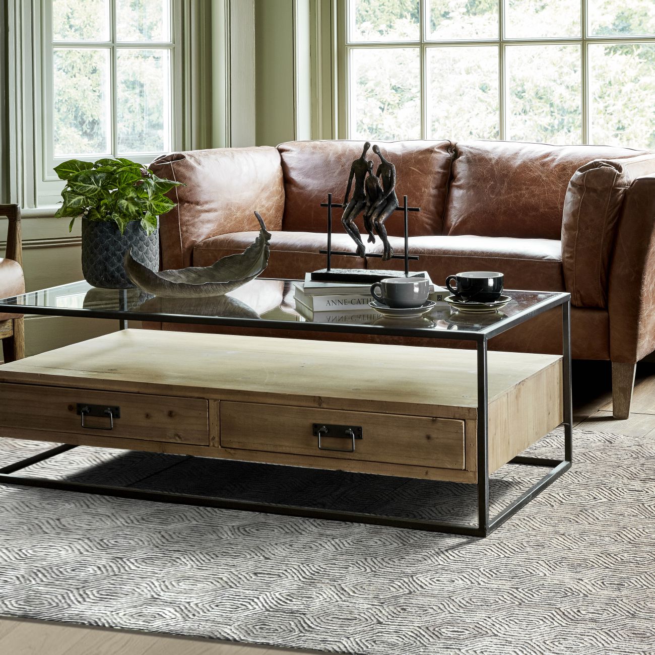 Durham Hand Tufted Sand Pattern 160x230cm Wool Rug