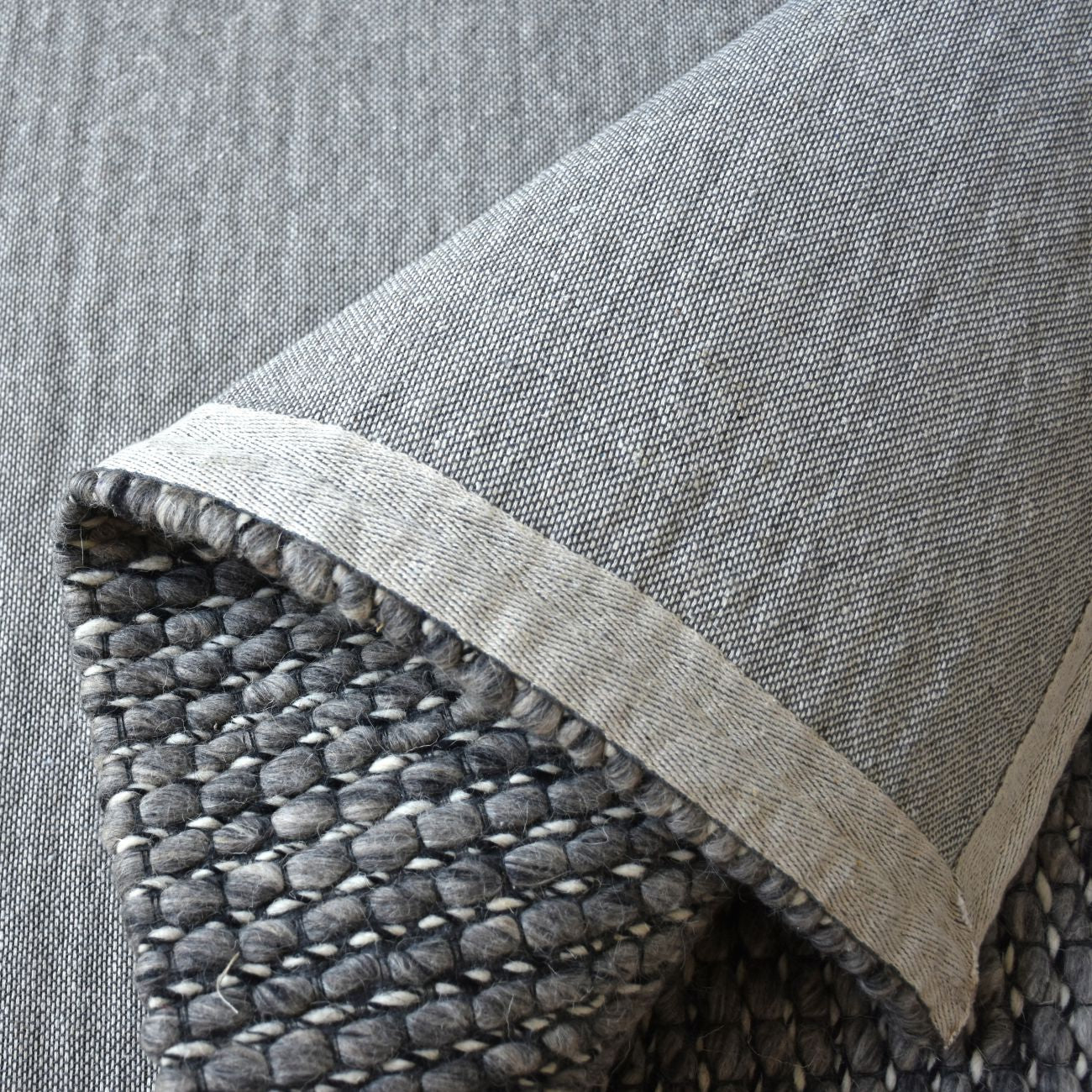 Alveri Jacquard Durry Charcoal 160x230cm Wool Rug