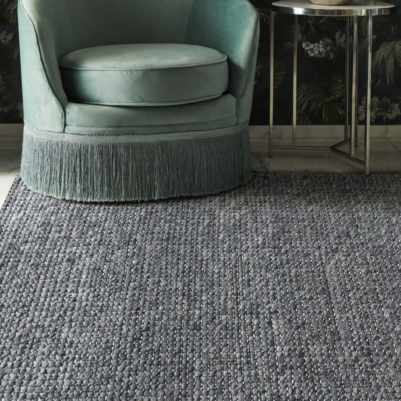 Alveri Jacquard Durry Charcoal 160x230cm Wool Rug