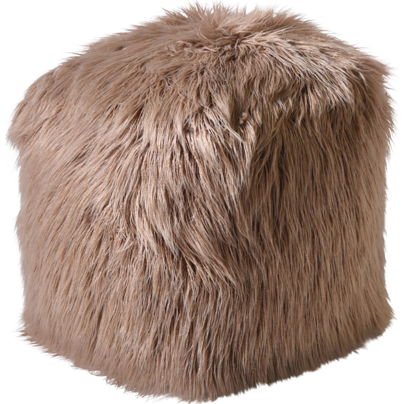 Isaba Hand Made Taupe Faux Leather Pouffe