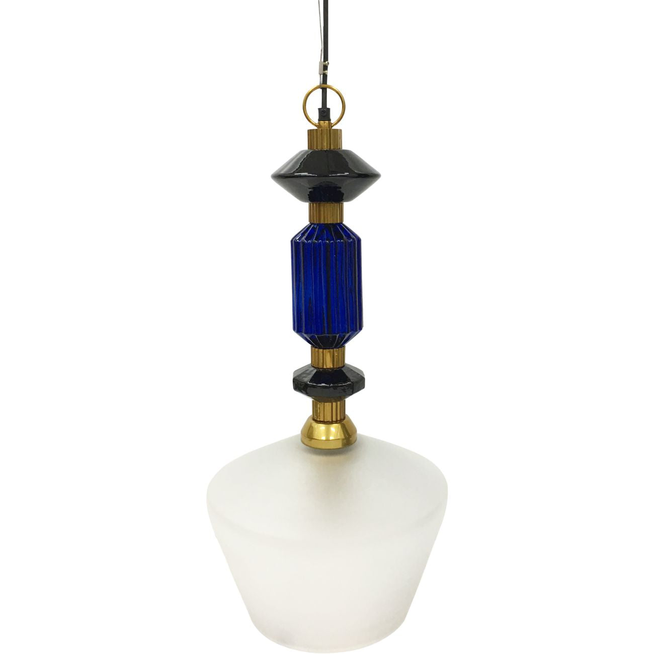 Alena Ink blue and frosted glass pendant
