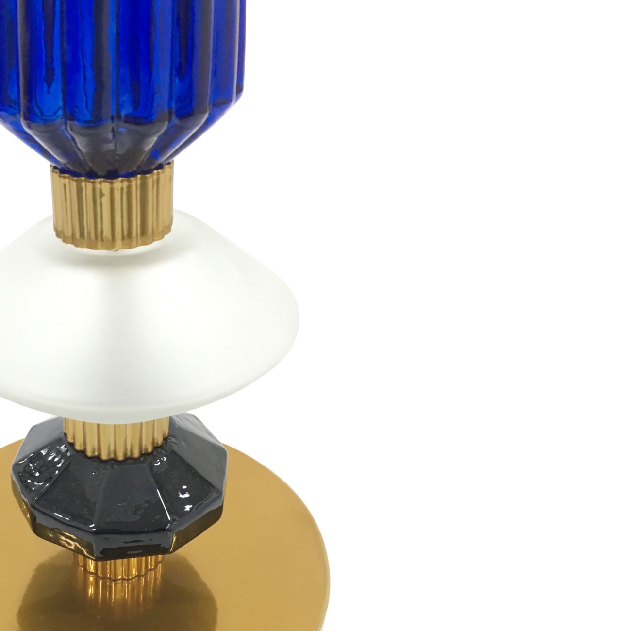 Alena Ink blue and frosted glass table lamp (base only)