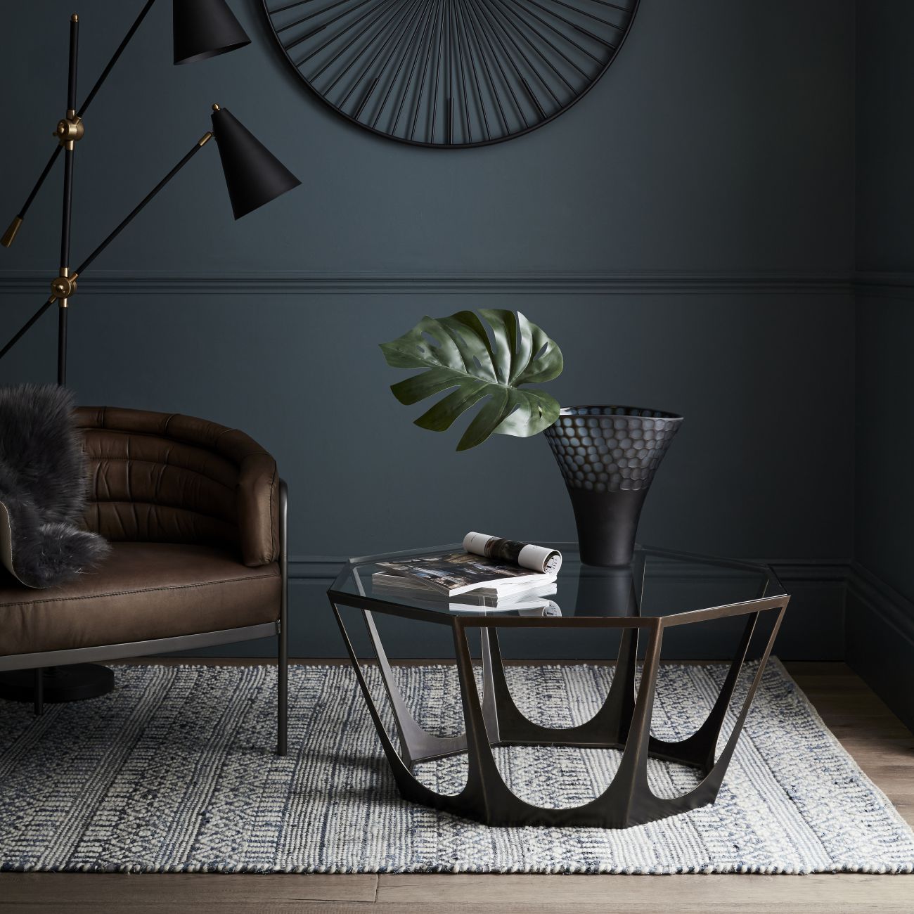 Catalan Bronze Gilded CoffeeTable with Glass Top