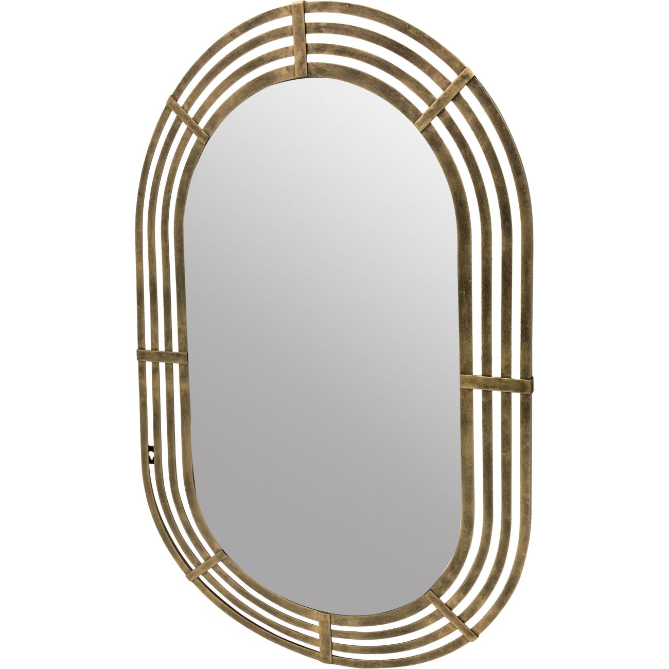 Lalique Gold Metal Oval Mirror 109cm height