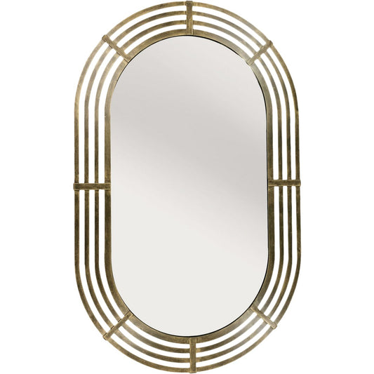 Lalique Gold Metal Oval Mirror 109cm height