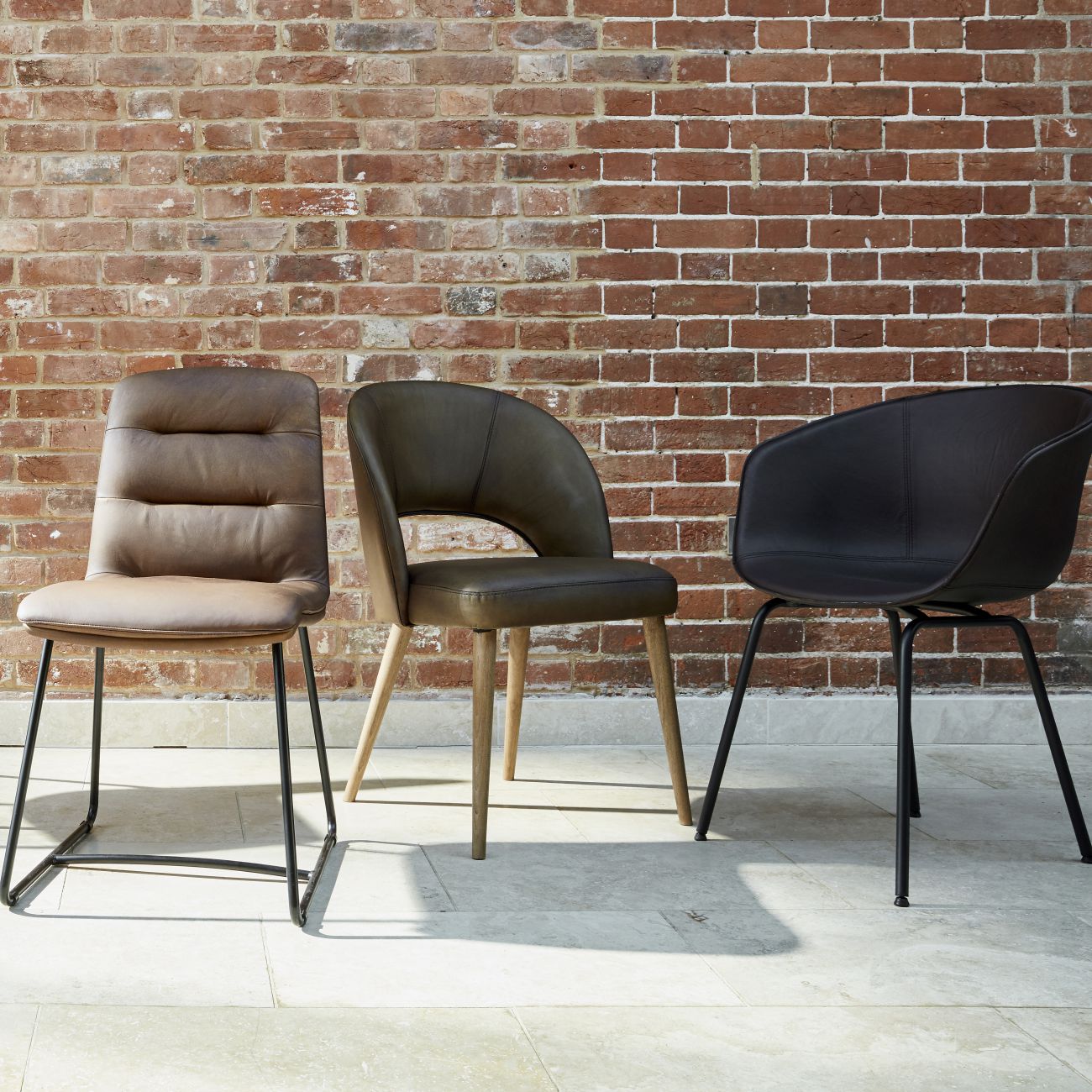 Richmond Dining Chair Light Brown Matt Leather