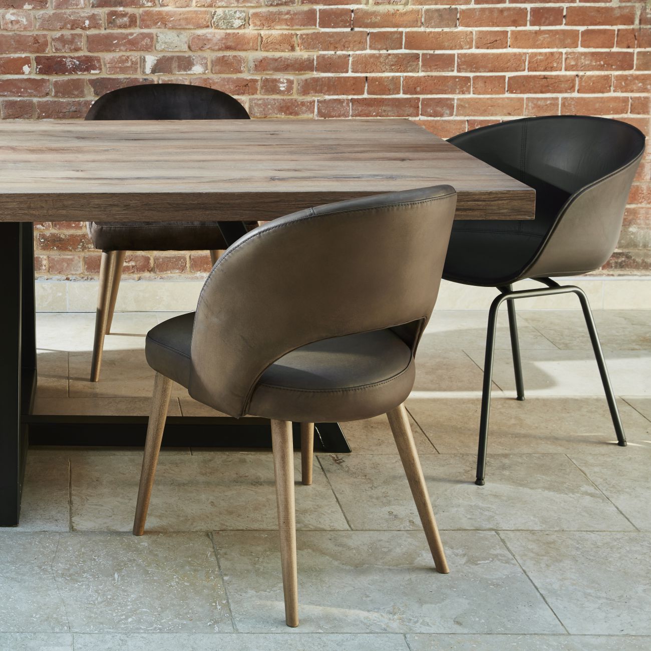 Galaxy Dining Chair Rich Brown Leather