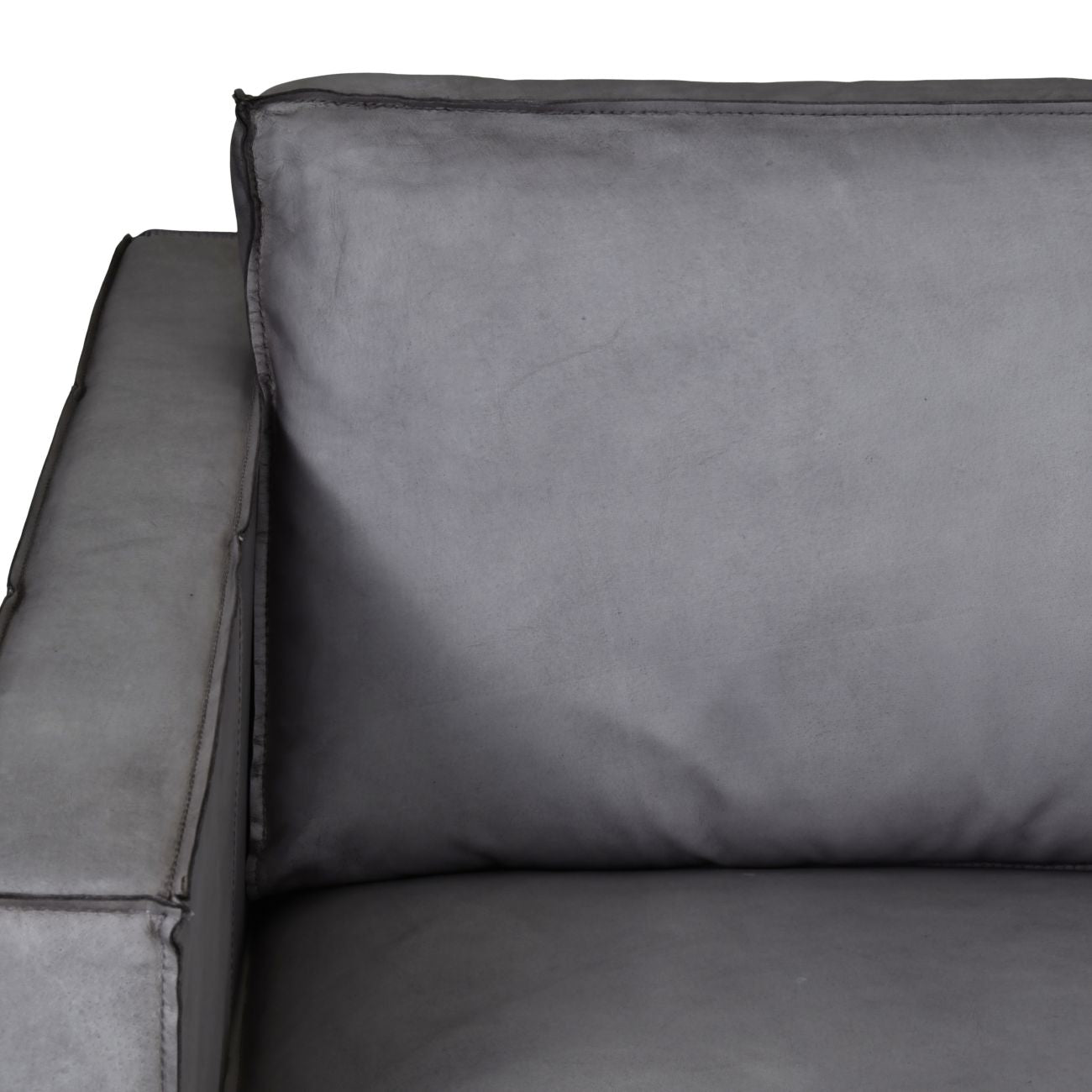 Flanders 220 Concrete Leather Sofa