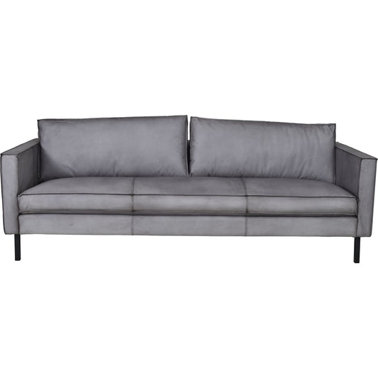 Flanders 220 Concrete Leather Sofa