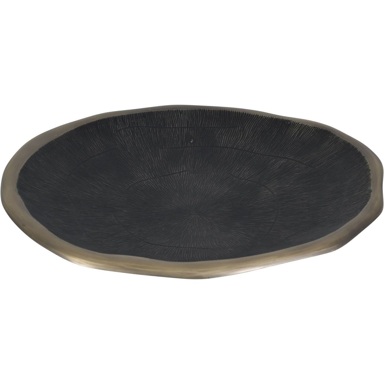 Arizona Cast Aluminium Antique Gold Round Platter with emboss detail