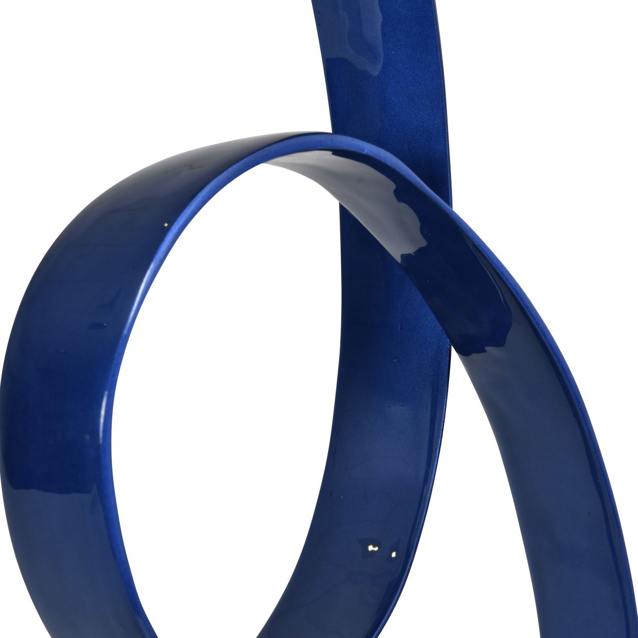 Electric Blue Enamelled Aluminium Long Life Sculpture on Pearlised Base