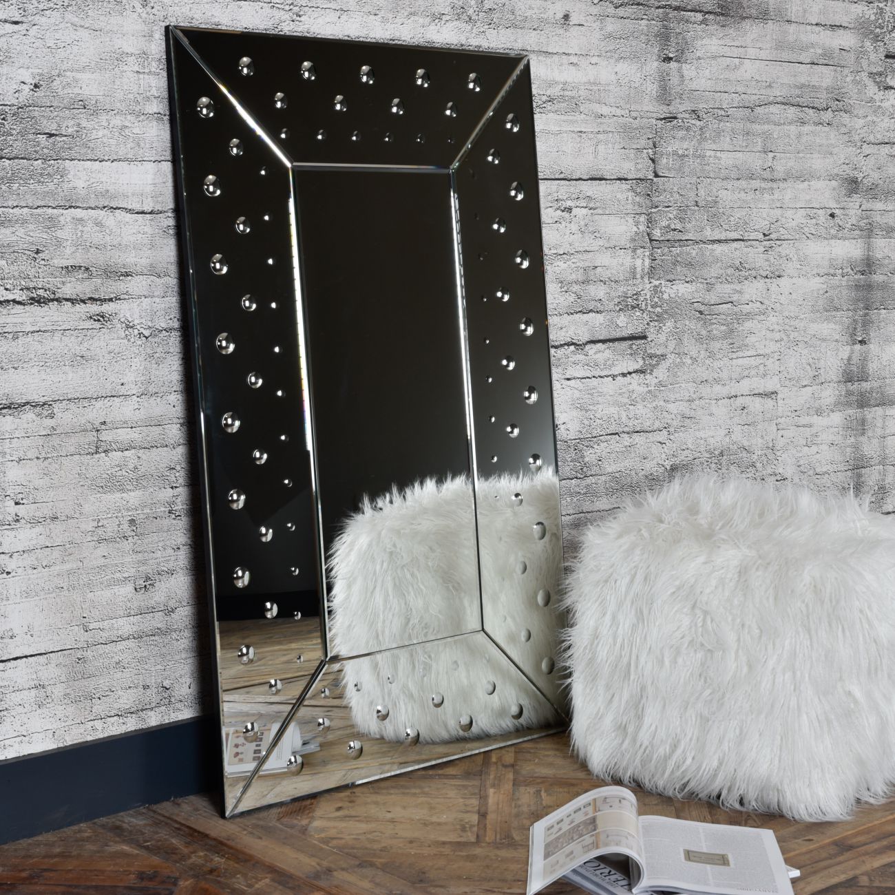 Descending Bubbles Rectangular Mirror 75x120cm