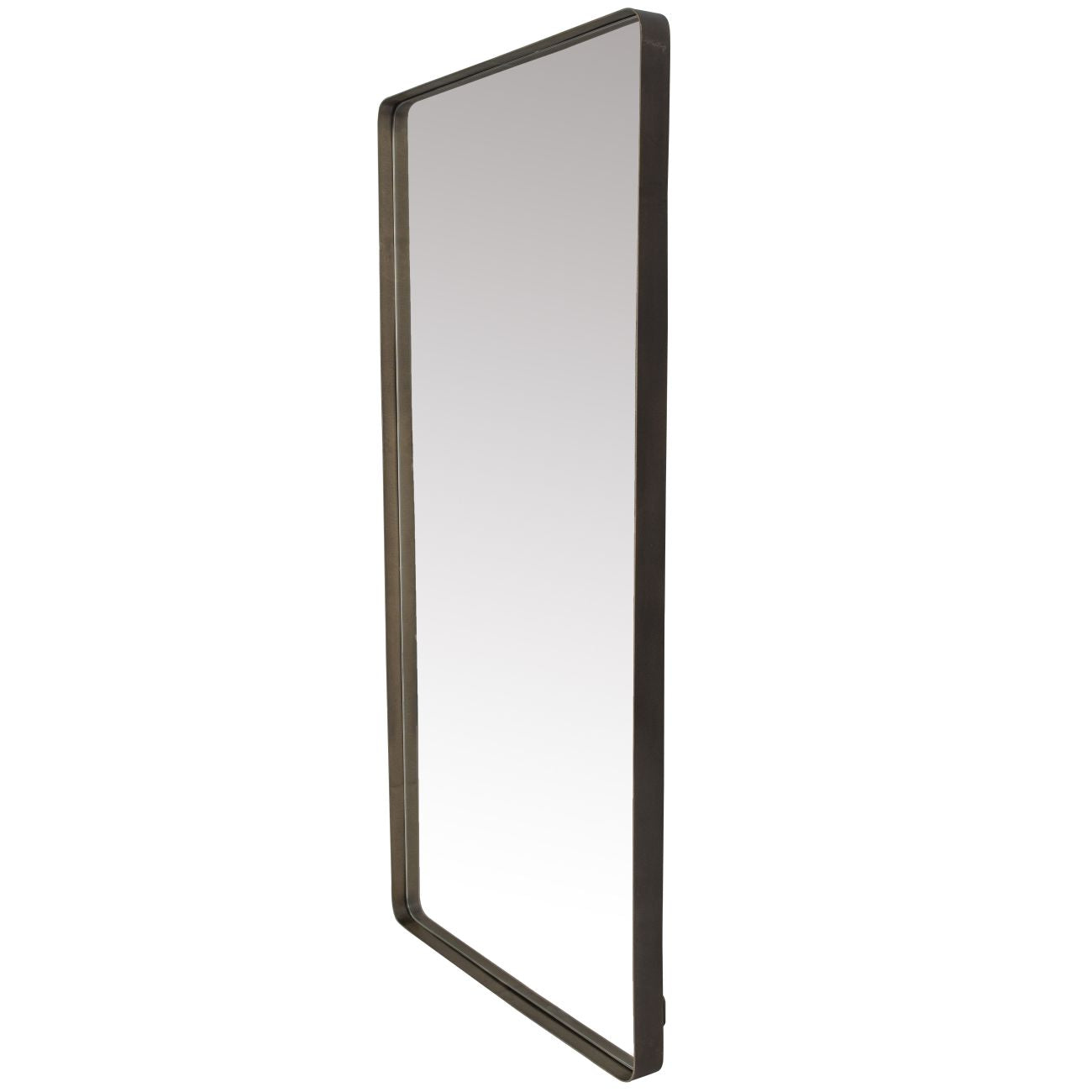 Japandi Dark Bronze Metallic Curved Edge Mirror