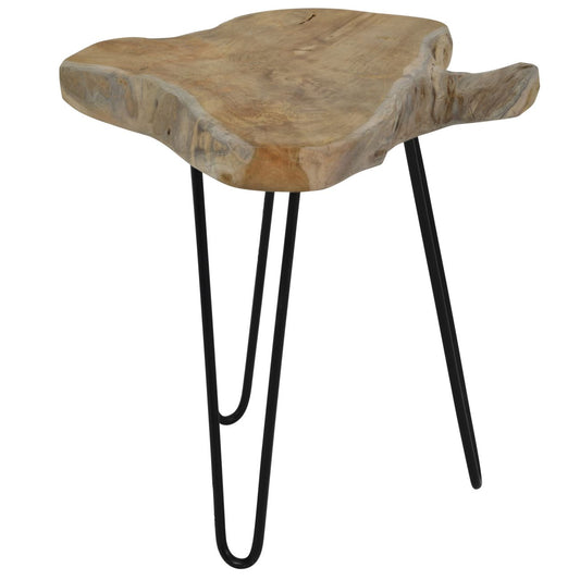 Raw Edge Wooden Side Table Small