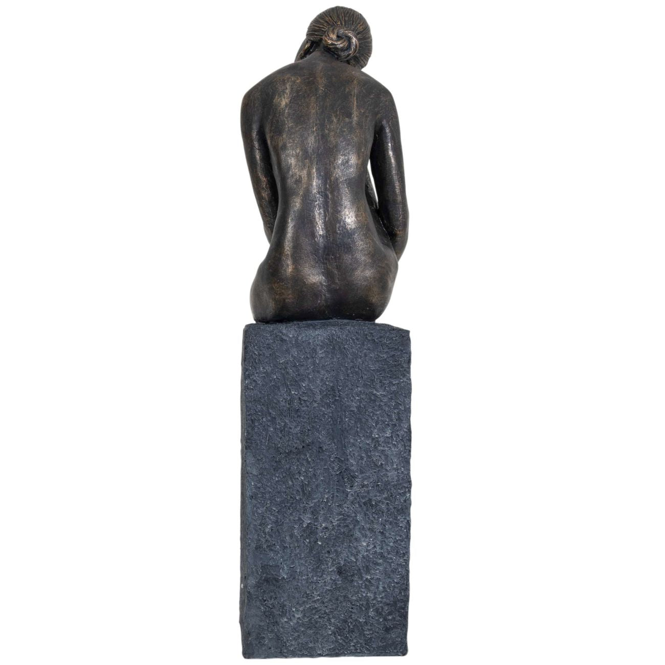 Thinking Lady Sculpture In Bronze Resin