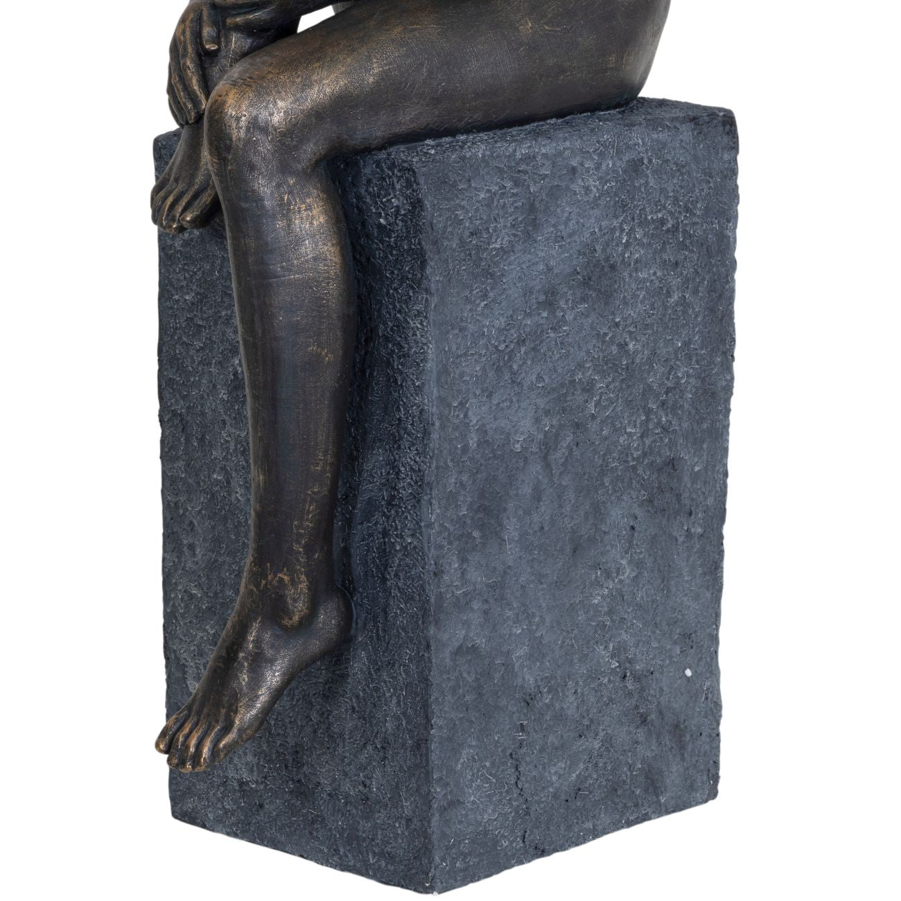 Thinking Lady Sculpture In Bronze Resin