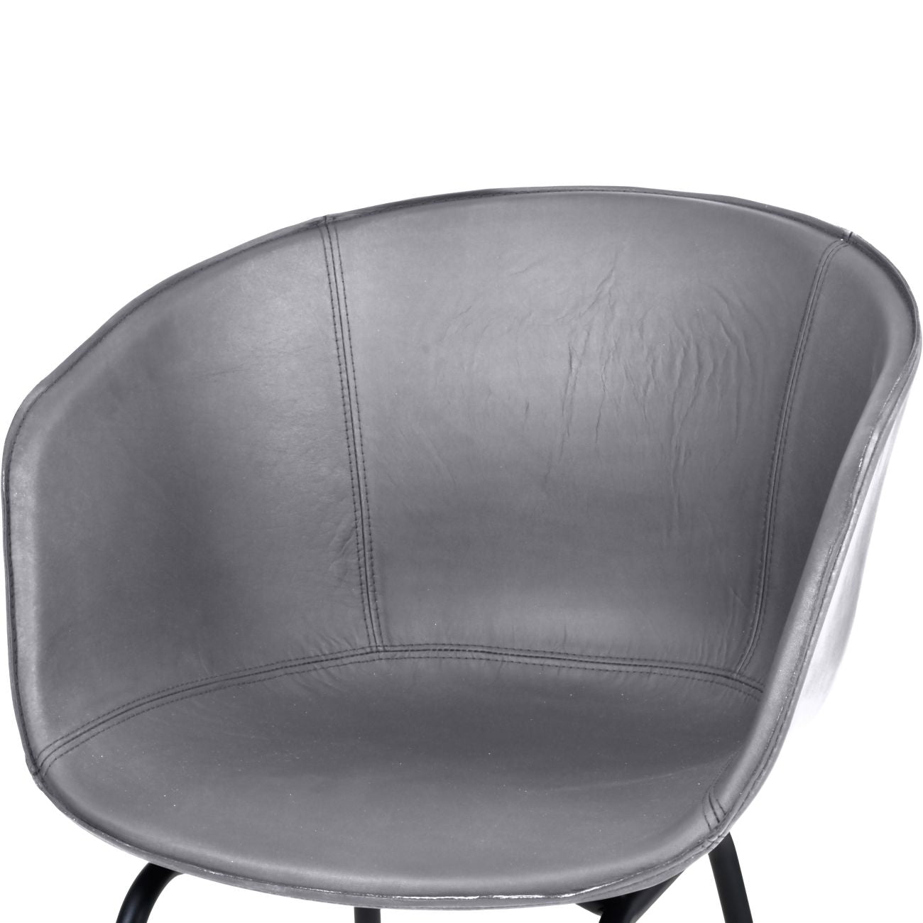 Galaxy Dining Chair Concrete Colour Leather