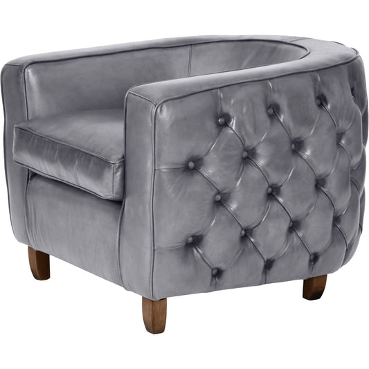 Helix Chester Club Chair Concrete Leather