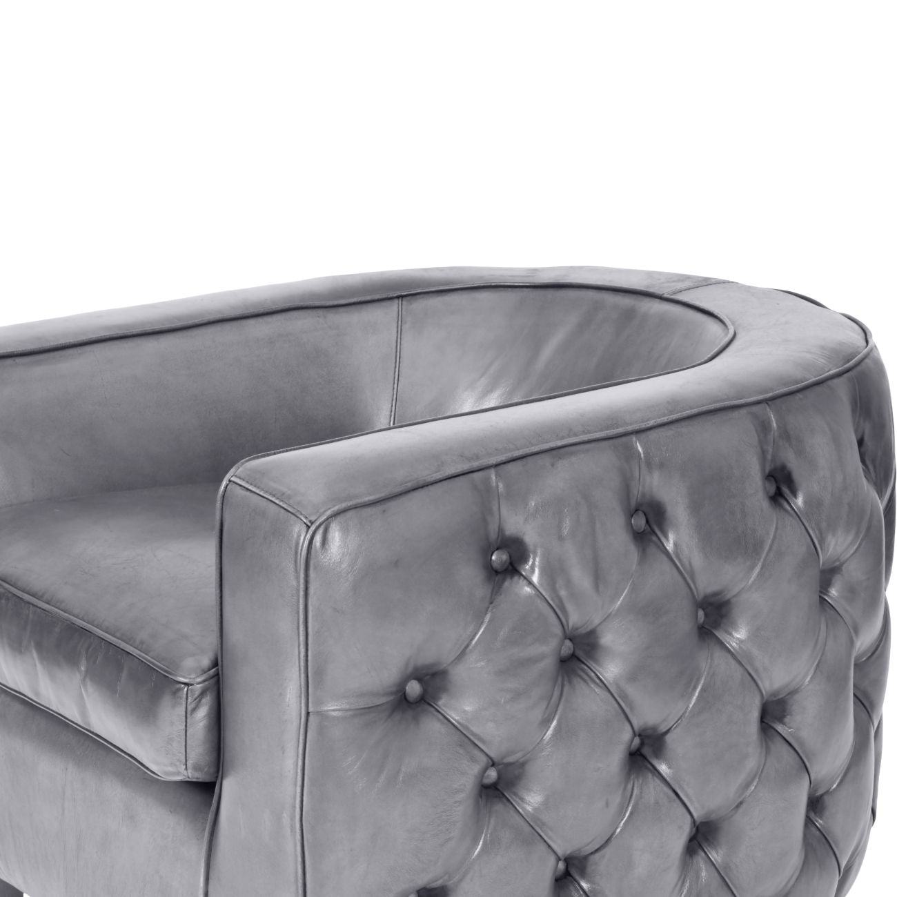 Helix Chester Club Chair Concrete Leather