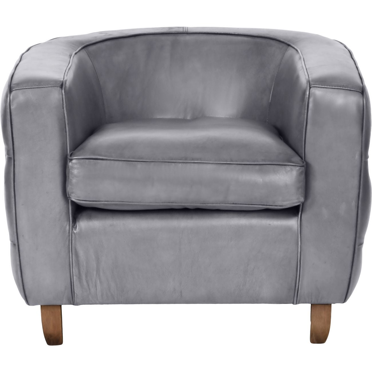 Helix Chester Club Chair Concrete Leather