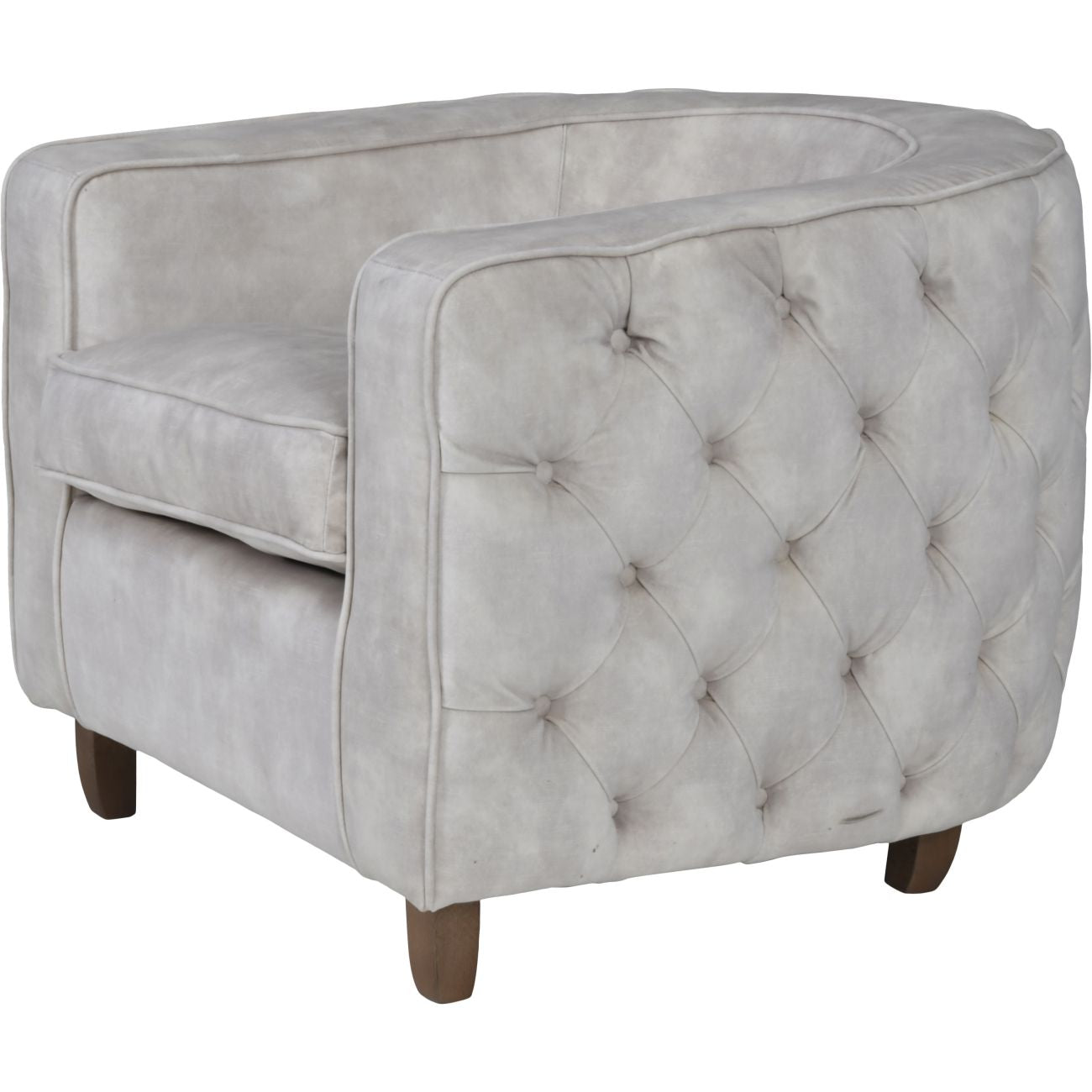 Helix Chester Club Chair Ivory Velvet