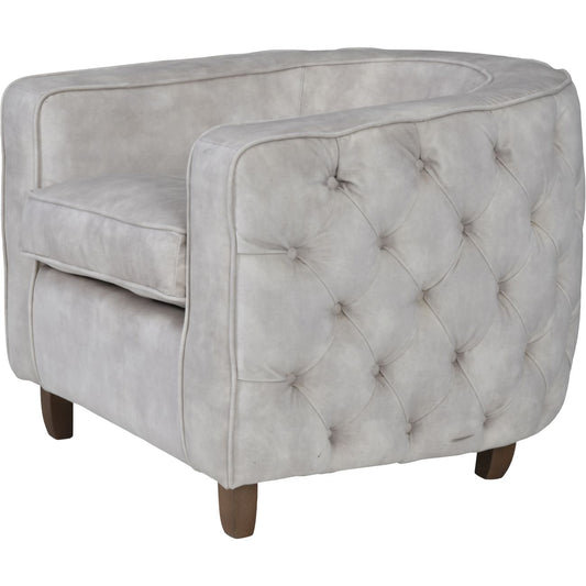 Helix Chester Club Chair Ivory Velvet