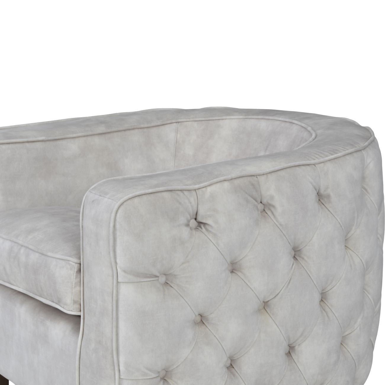 Helix Chester Club Chair Ivory Velvet