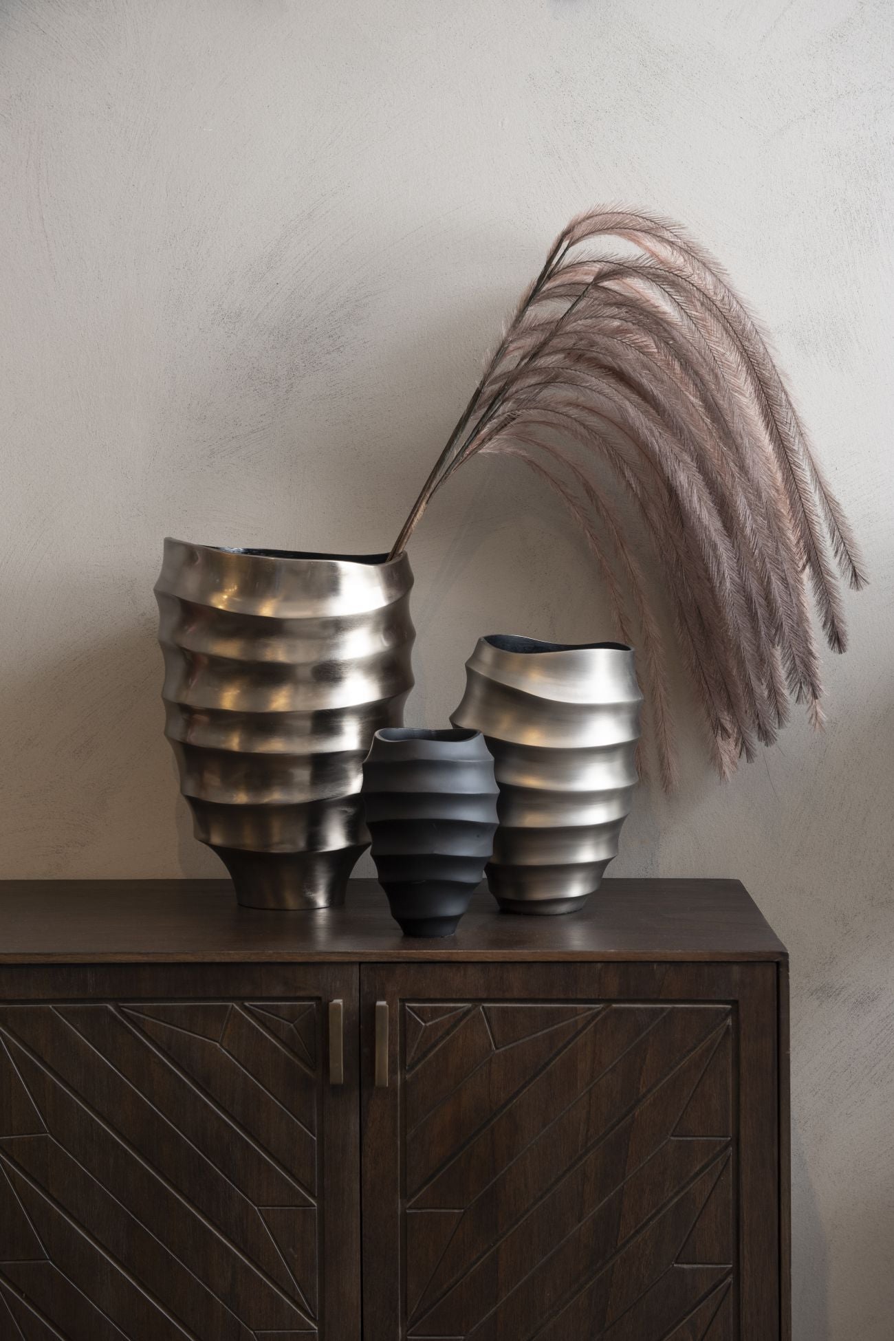 Contour Medium Antique Nickel Aluminium Vase