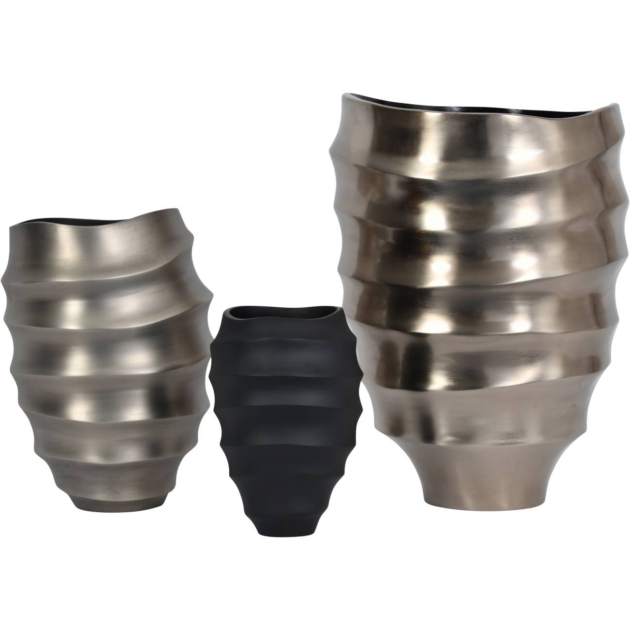 Contour Medium Antique Nickel Aluminium Vase