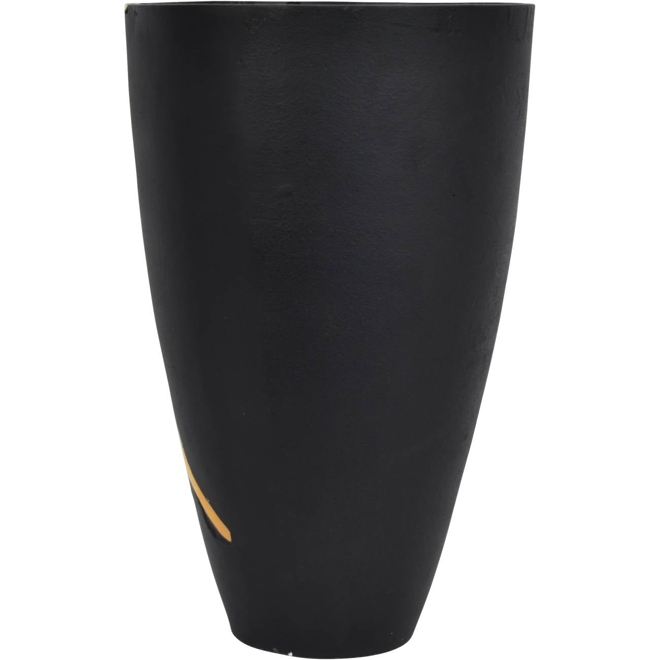 Arizona Black Aluminium Large Vase with Gold Lava Detail