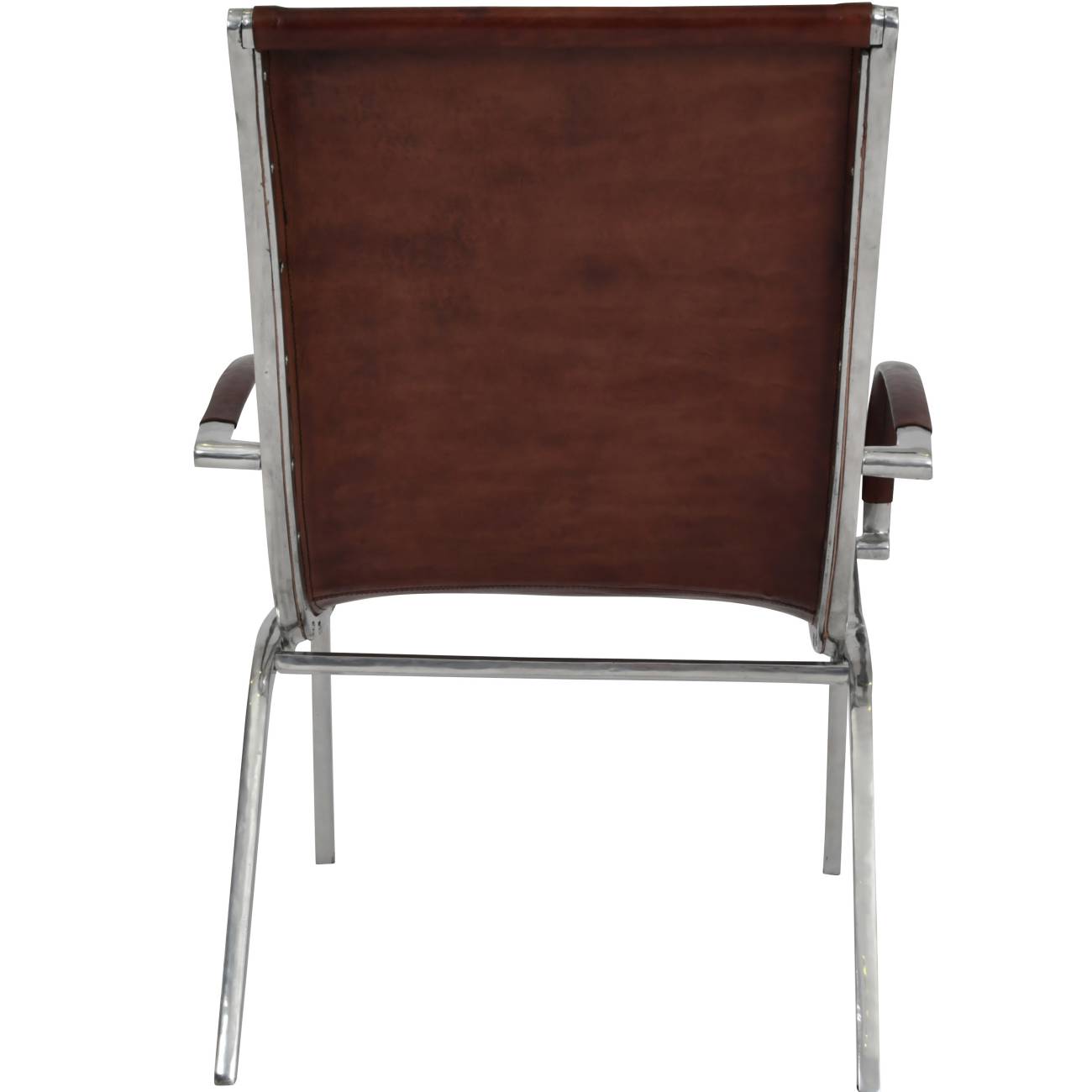 Iconic Bolero Aluminium and Tan Leather Armchair