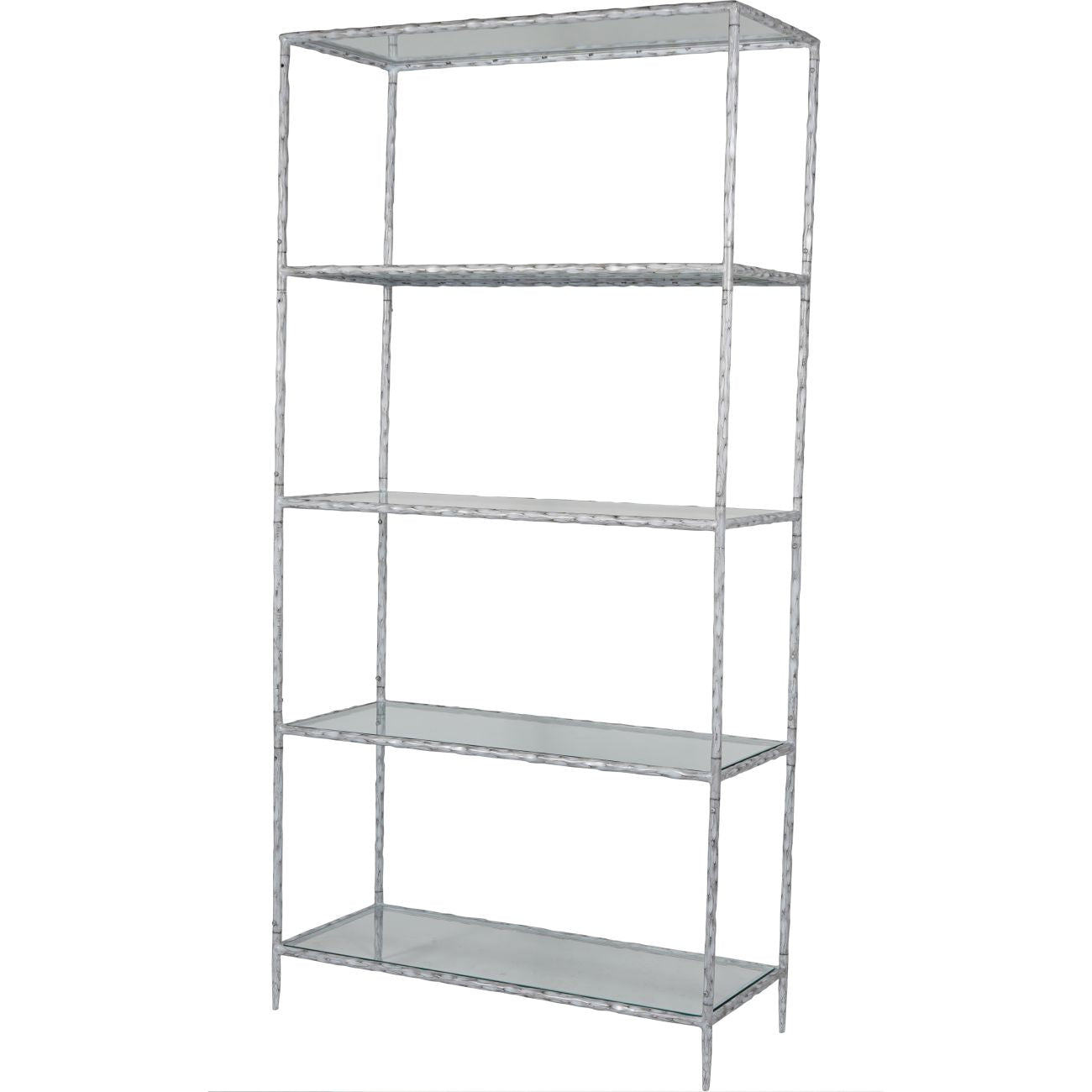 Patterdale Hand Forged Shelving Unit Table Chalk White with Glass Shelves